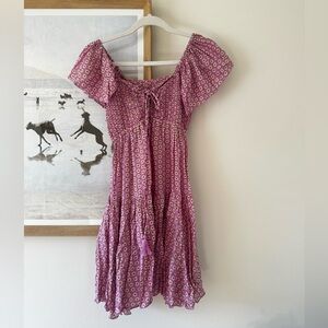 Chic Purple Patterned Mini Dress
